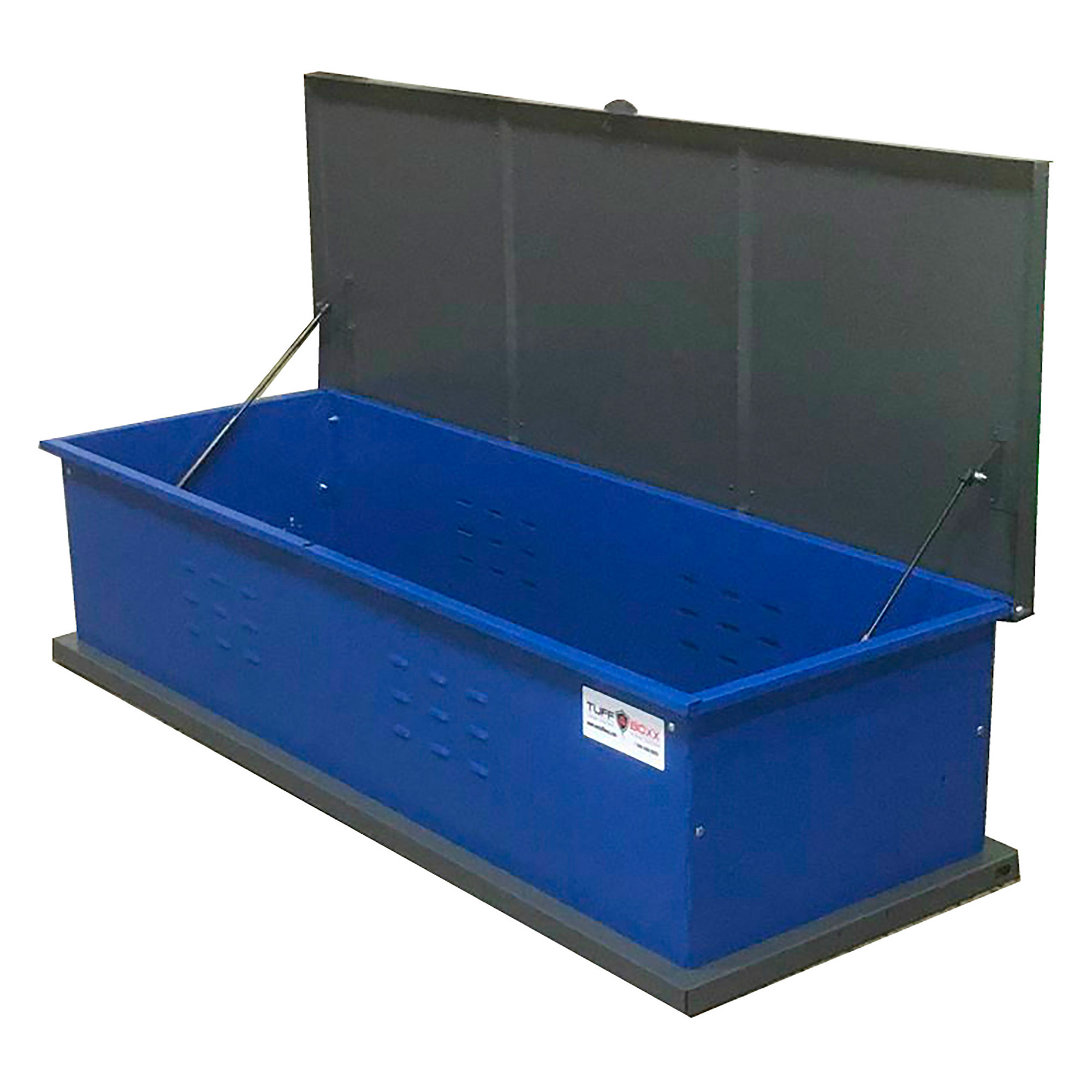 TuffBoxx DockBoxx Storage Container, Blue/Charcoal, 75in.W x 27in.D x 19in.H, Model# 453-017-8003